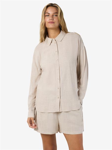 NMLEILANI L/S LOOSE SHIRT WVN NOOS natural