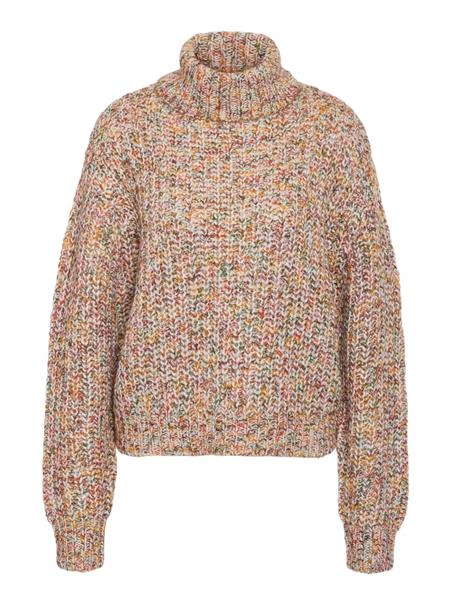 NMMARNEY L/S HIGH NECK KNIT FWD NOOS eggnog