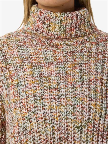 NMMARNEY L/S HIGH NECK KNIT FWD NOOS eggnog