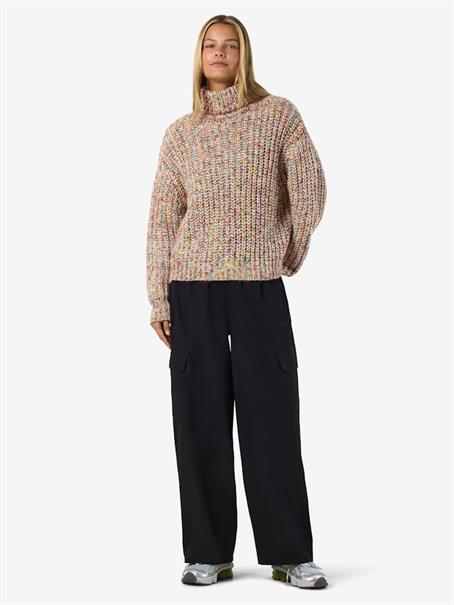 NMMARNEY L/S HIGH NECK KNIT FWD NOOS eggnog