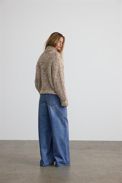 NMMARNEY L/S HIGH NECK KNIT FWD NOOS eggnog