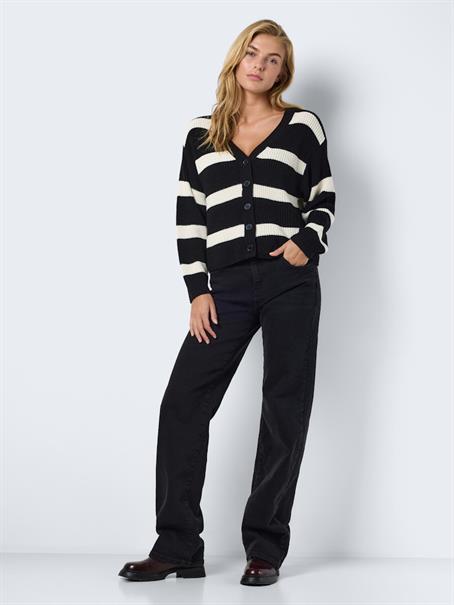 NMMAYSA L/S V-NECK KNIT CARDIGAN NOOS black
