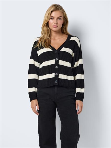 NMMAYSA L/S V-NECK KNIT CARDIGAN NOOS black