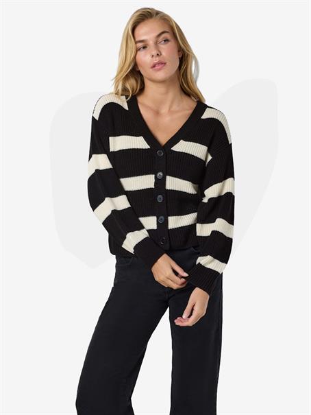 NMMAYSA L/S V-NECK KNIT CARDIGAN NOOS black