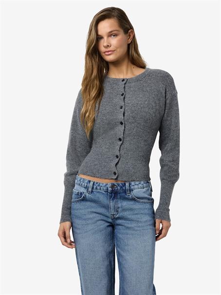 NMNOLA L/S KNIT CARDIGAN FWD medium grey melange