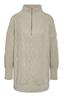 NMOSCAR L/S HALF ZIP KNIT TUNIC FWD eucalyptus