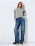 NMYOLANDA NW WIDE LEG STUD JEANS AZ308MB medium blue denim