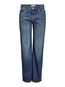 NMYOLANDA NW WIDE LEG STUD JEANS AZ308MB medium blue denim
