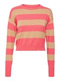 NMZOE L/S O-NECK CROP KNIT NOOS sun kissed coral