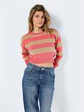 NMZOE L/S O-NECK CROP KNIT NOOS sun kissed coral