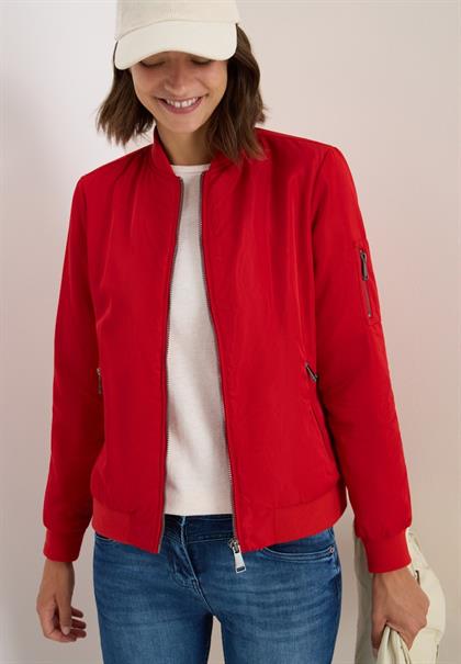Nylon-Look Blouson fiery red
