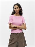 OBJALY RE S/S BOATNECK KNIT TOP 145 begonia pink