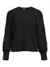 OBJANDREA L/S RE O-NECK CUTOUT TOP DIV black