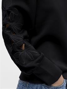 OBJANDREA RE L/S O-NECK CUTOUT TOP DIV black