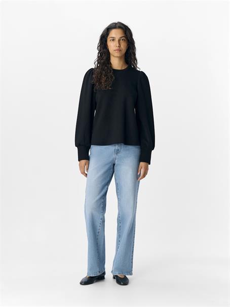 OBJANDREA RE L/S O-NECK TOP NOOS black
