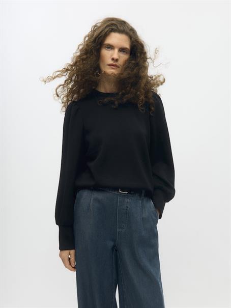 OBJANDREA RE L/S O-NECK TOP NOOS black