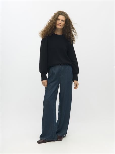OBJANDREA RE L/S O-NECK TOP NOOS black