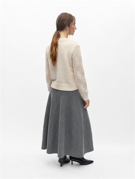 OBJARONA L/S RE KNIT PULLOVER 146 birch
