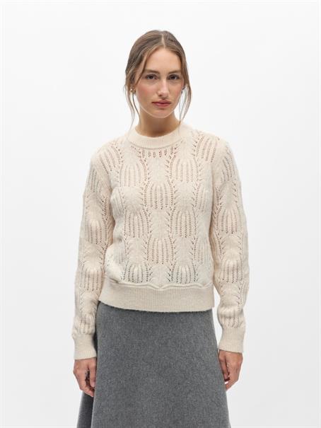 OBJARONA L/S RE KNIT PULLOVER 146 birch