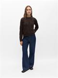 OBJARONA L/S RE KNIT PULLOVER 146 seal brown