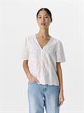 OBJBITTEN S/S RE V-NECK TOP DIV cloud dancer