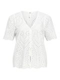 OBJBITTEN S/S RE V-NECK TOP DIV cloud dancer