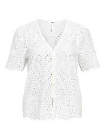 OBJBITTEN S/S RE V-NECK TOP DIV cloud dancer