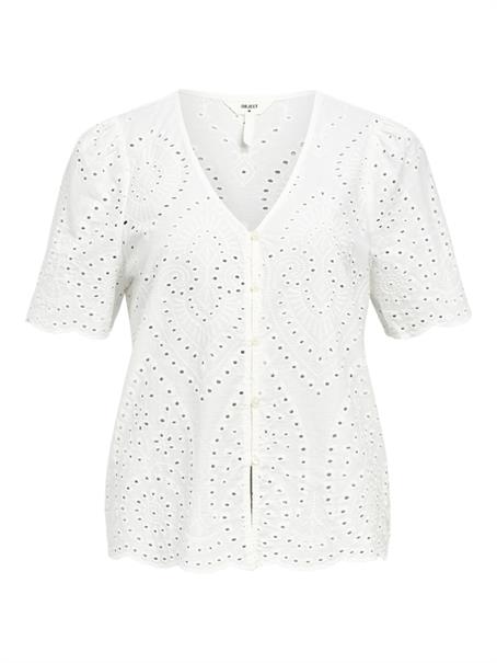 OBJBITTEN S/S RE V-NECK TOP DIV cloud dancer