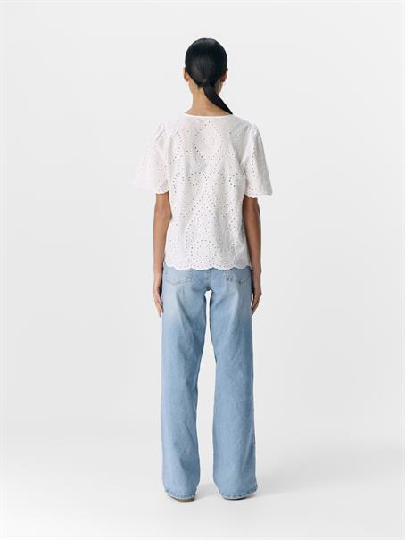 OBJBITTEN S/S RE V-NECK TOP DIV cloud dancer