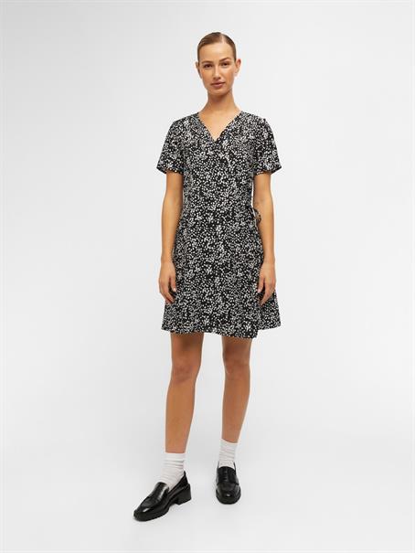 OBJCAMILLA S/S SHORT WRAP DRESS PB14 black