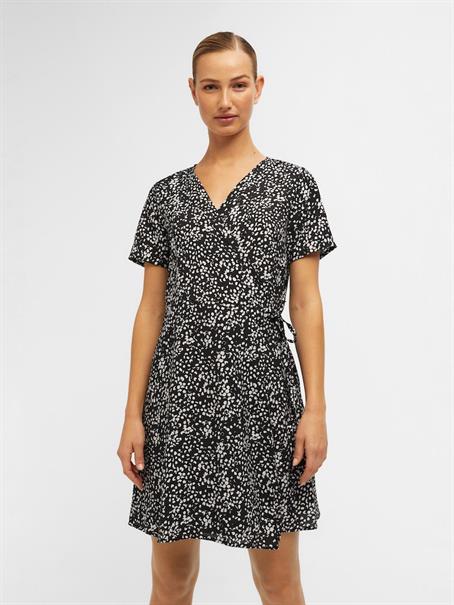 OBJCAMILLA S/S SHORT WRAP DRESS PB14 black