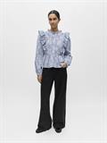 OBJCIARA L/S RE FRILL TOP REP dark denim