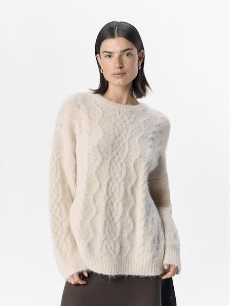 OBJDALLAS MILO LS PULLOVER E AW FAIR 24 white sand