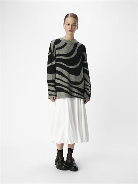 OBJDIANA LO L/S KNIT PULLOVER NOOS medium grey melange