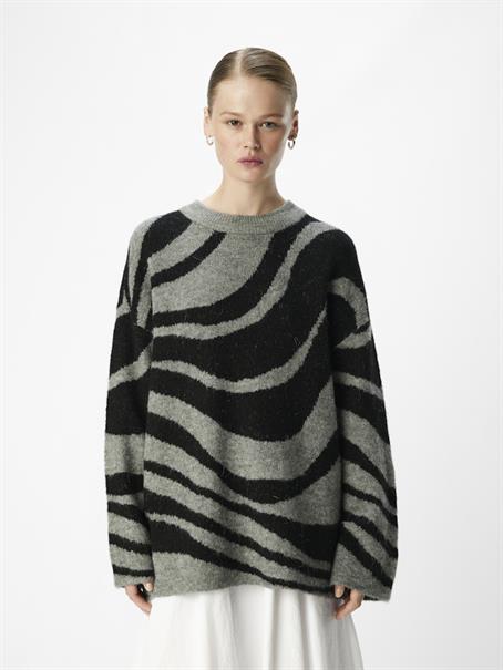 OBJDIANA LO L/S KNIT PULLOVER NOOS medium grey melange
