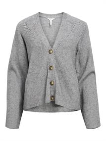 OBJDITTE RE L/S KNIT CARDIGAN NOOS medium grey melange