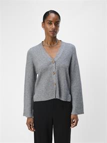 OBJDITTE RE L/S KNIT CARDIGAN NOOS medium grey melange