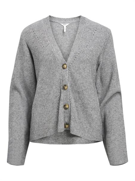 OBJDITTE RE L/S KNIT CARDIGAN NOOS medium grey melange