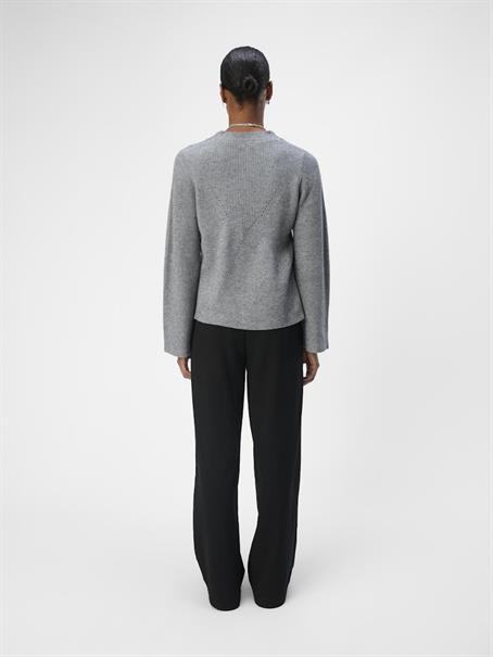 OBJDITTE RE L/S KNIT CARDIGAN NOOS medium grey melange