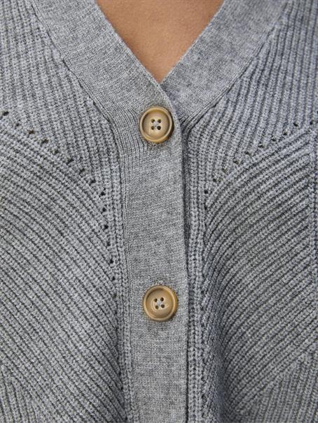 OBJDITTE RE L/S KNIT CARDIGAN NOOS medium grey melange