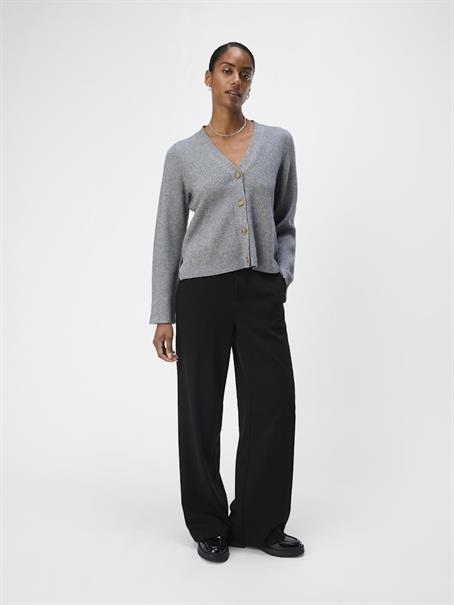 OBJDITTE RE L/S KNIT CARDIGAN NOOS medium grey melange