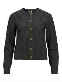 OBJDORIS RE L/S KNIT CARDIGAN NOOS dark grey melange