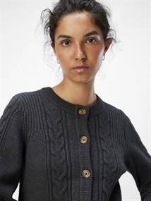 OBJDORIS RE L/S KNIT CARDIGAN NOOS dark grey melange