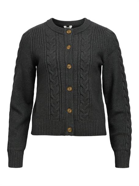 OBJDORIS RE L/S KNIT CARDIGAN NOOS dark grey melange