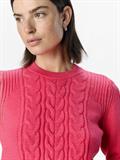 OBJDORIS RE L/S KNIT PULLOVER NOOS hot pink