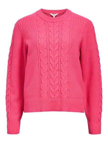 OBJDORIS RE L/S KNIT PULLOVER NOOS hot pink