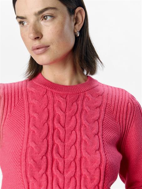 OBJDORIS RE L/S KNIT PULLOVER NOOS hot pink