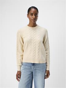 OBJDORIS RE L/S KNIT PULLOVER NOOS sandshell