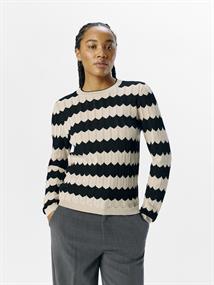 OBJEBBA L/S RE KNIT PULLOVER NOOS sandshell