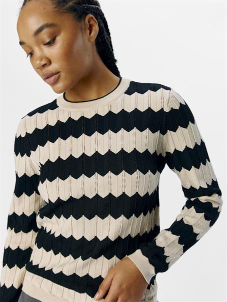 OBJEBBA L/S RE KNIT PULLOVER NOOS sandshell